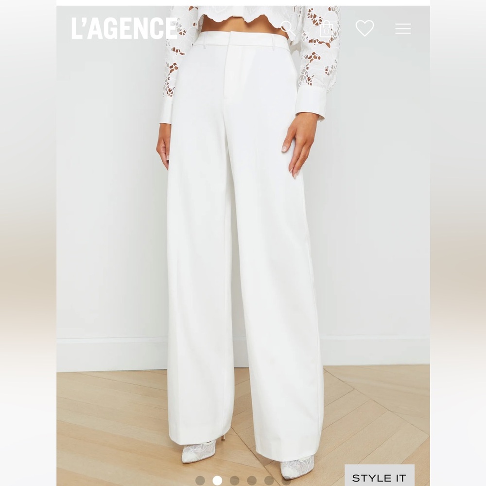L‘AGENCE Livvy Trouser white size 8 - Picture 3 of 11